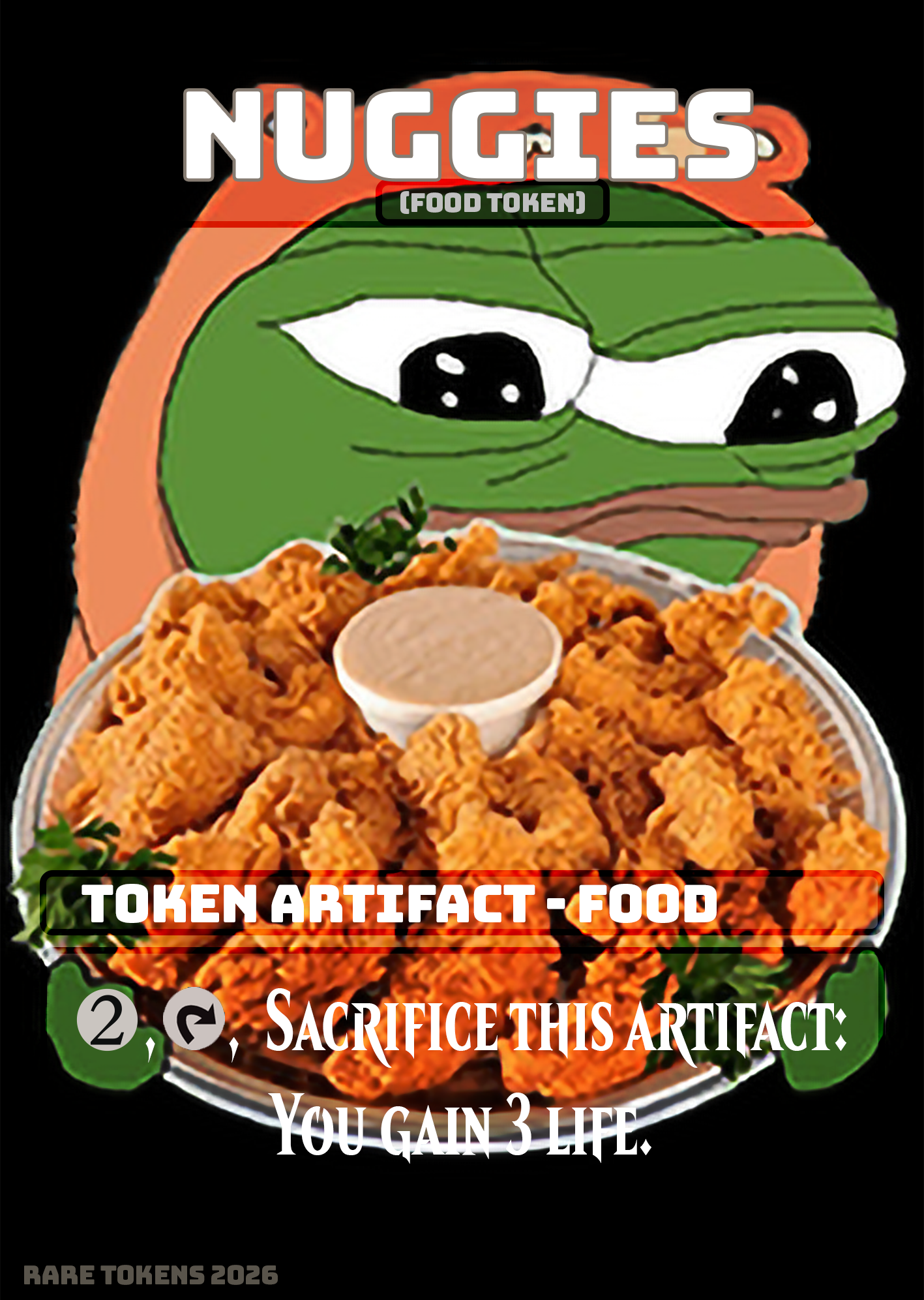 Nuggies (Food) Token | Rare Proxies by Moo Moo's House of Cards